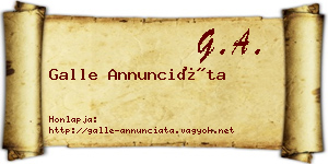 Galle Annunciáta névjegykártya